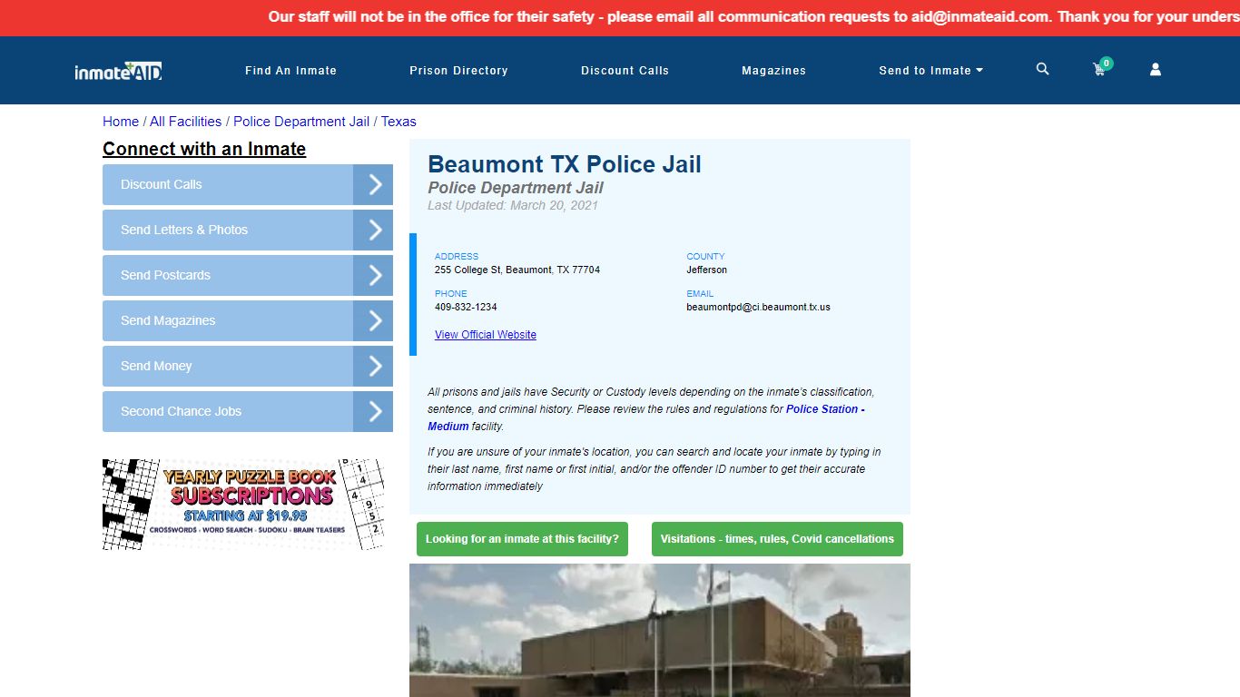 Beaumont TX Police Jail & Inmate Search - Beaumont, TX